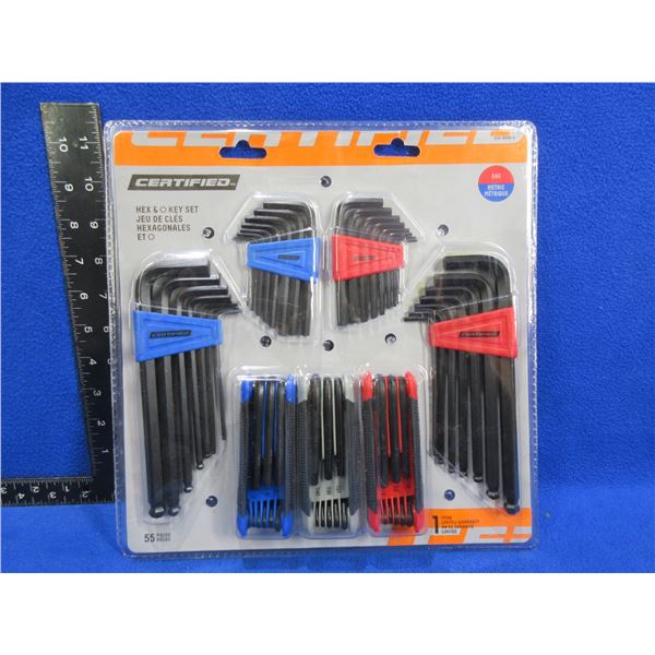 NEW - Certified 55 Piece Allen & Torx Key Set