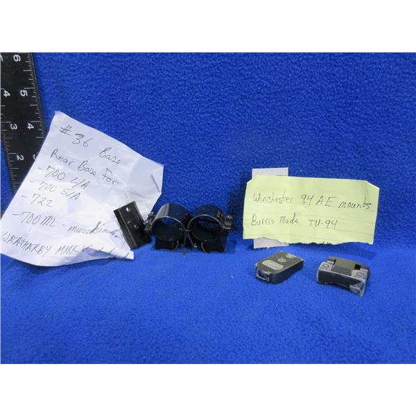 Burris TU-94 Mounts w/ Screws, Weaver # 36 Base, Weaver 1" Rings