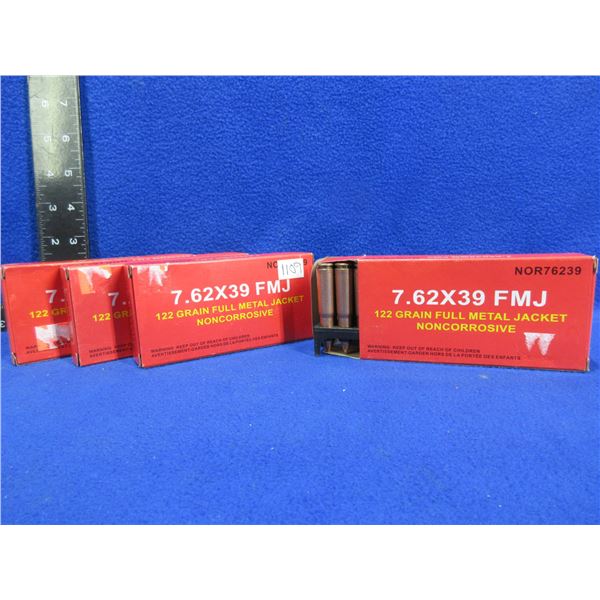 7.62X39 122gr FMJ Noncorrosive (Pick Up or Ship by UPS Only)