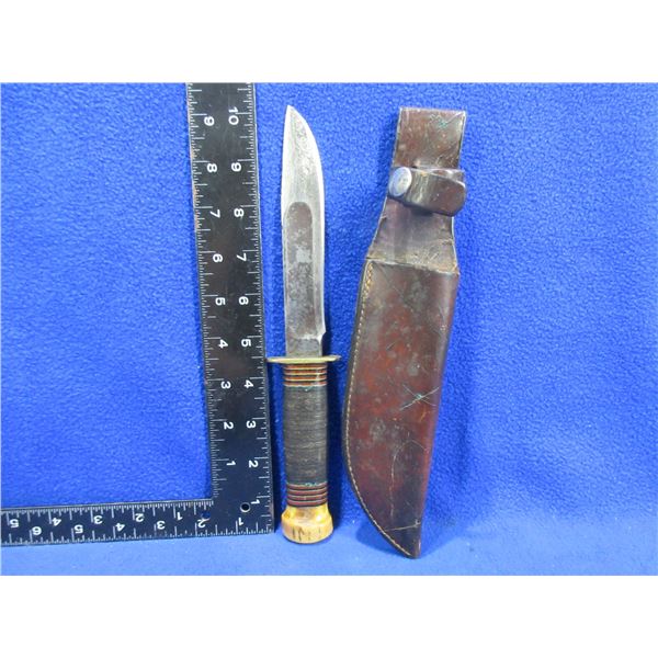 Vintage Marble's Fixed Blade Knife with Leather Sheath