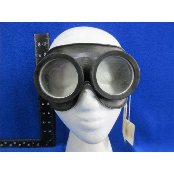 WWII German Tanker Goggles - Black - Marked "Auer Din"