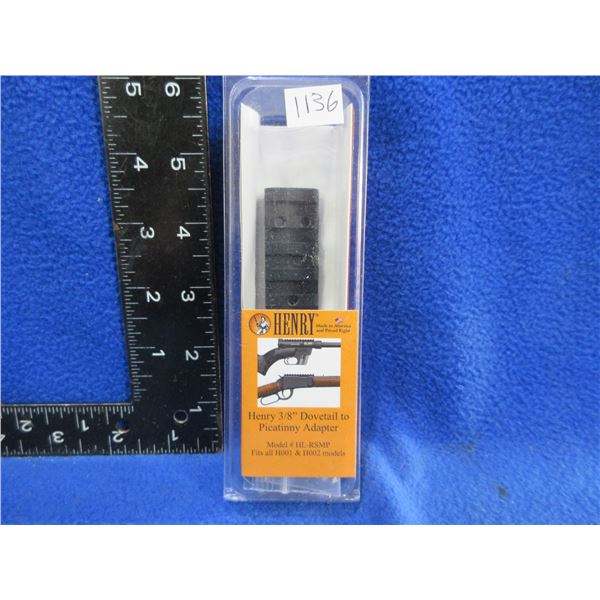 NEW - Henry 3/8" Dovetail to Picatinny Adaptor - Model HL-RSMP