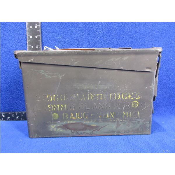 Empty Metal Ammo Box - 10" x 3 1/2" x 7" High