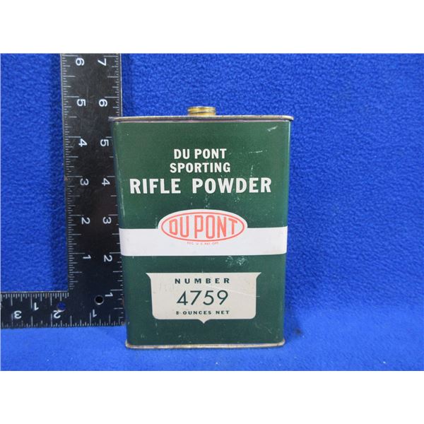 DuPont Sporting Rifle Powder Number 4759 Empty Collector Tin