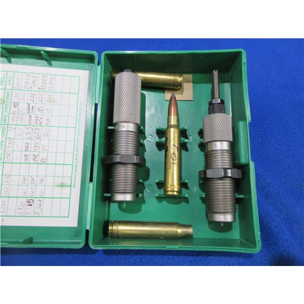 RCBS 338 Win. FL 2 Die Set with 3 Unprimed 338 Win. Brass
