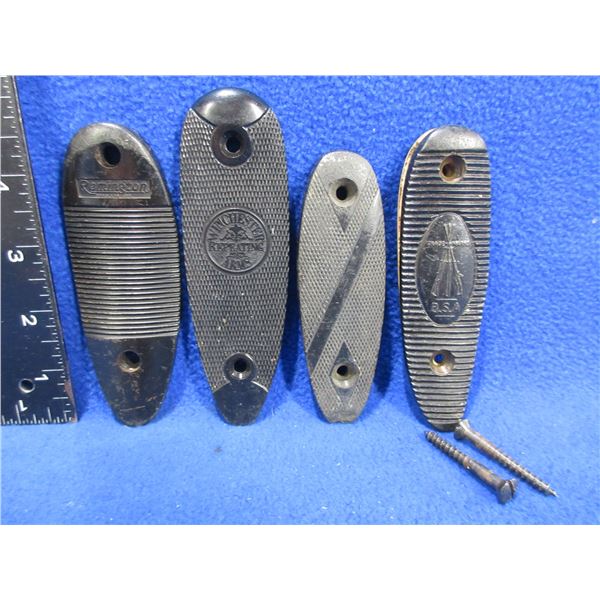 4 Butt Plates - Rem. 3 1/8" C/C, Win. 3 3/8" C/C, BSA 3" C/C, Unknown