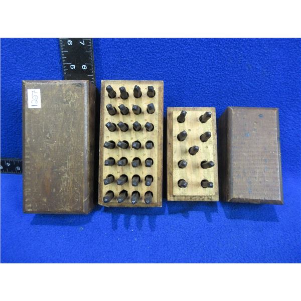 Number Punch Set and Letter Punch Set in Wood Boxes  - 1/16"