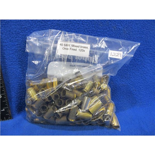 Brass Only - 40 S&W 1x Fired Unprimed - Bag of 120