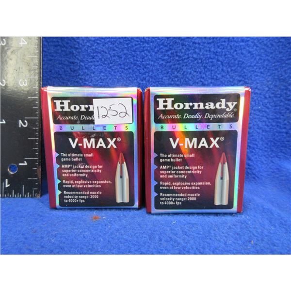 22 Cal. 50gr V-Max Hornady Bullets - 2 Sealed Boxes of 100