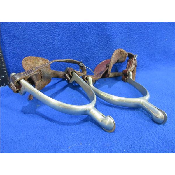 Vintage Pair of RCMP Long Shank Spurs - Made in England