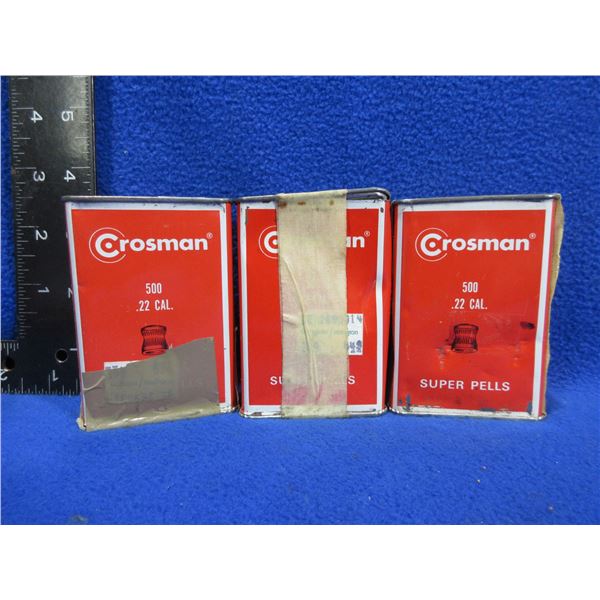 .22 Cal. Crosman Super Pells - 3 Tins of 500 Appear Full