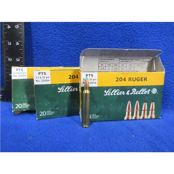 204 Ruger 32gr Sellier & Bellot (Pick Up or Ship by UPS Only)