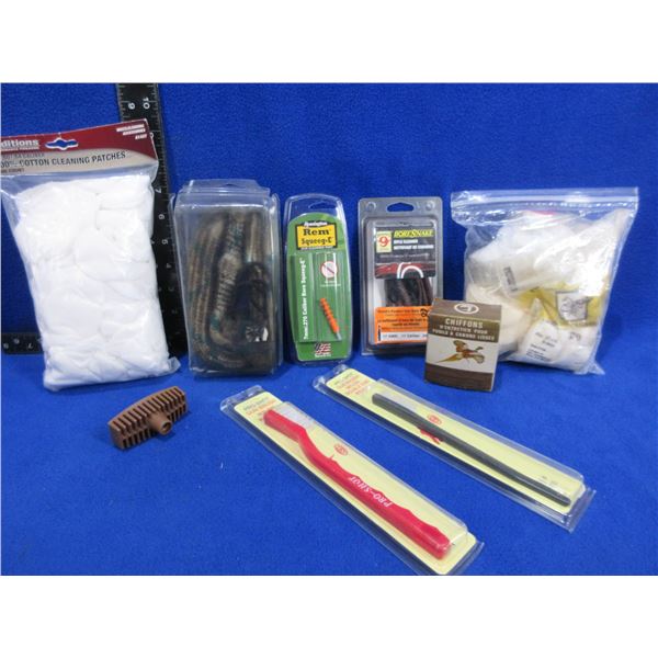 Lot of Misc. Gun Cleaning Supplies - Patches, Pull Thrus, Gun Brushes