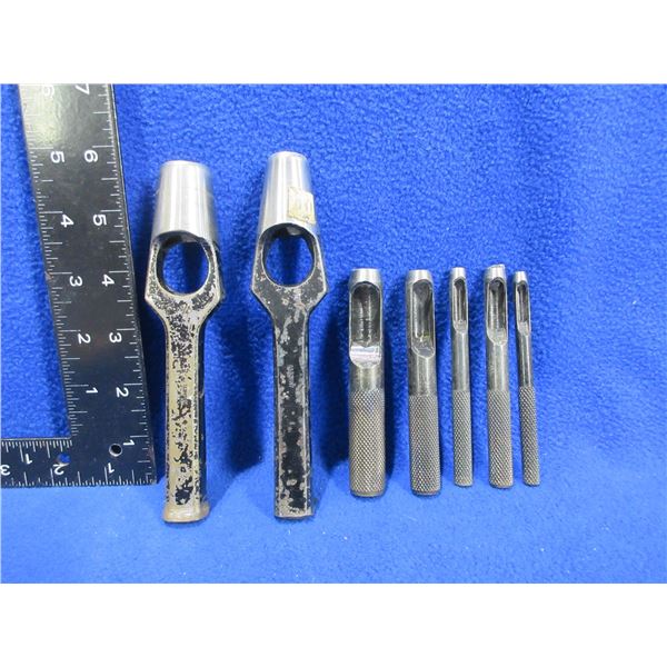 Lot of 7 Arch Round Punches for Leather, Fabric, Cardboard, Etc.