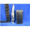Image 2 : Folding Lock Blade Partially Serrated Knife w/ Leather Sheath