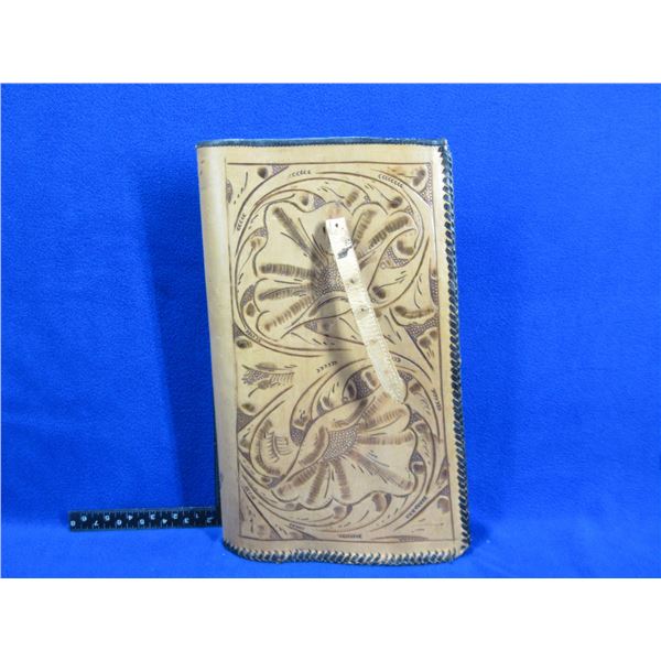 Nicely Tooled Leather Scabbard Top Cover (Bottom Missing)