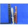 Image 2 : Premier Hunter H7 Fixed Blade Knife w/ Stag Handle & Leather Sheath