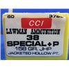 Image 2 : 38 Spl +P 158gr JHP CCI Cartridges (Pick Up or Ship by UPS Only)