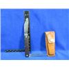 Image 2 : Western USA Folding Lock Blade Knife w/ Saw Blade & Leather Sheath