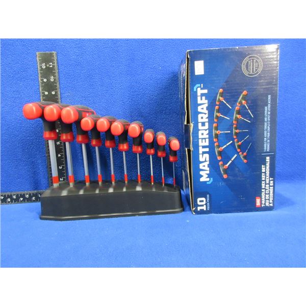 NEW - Mastercraft 10 Piece T-Handle Hex Key Set