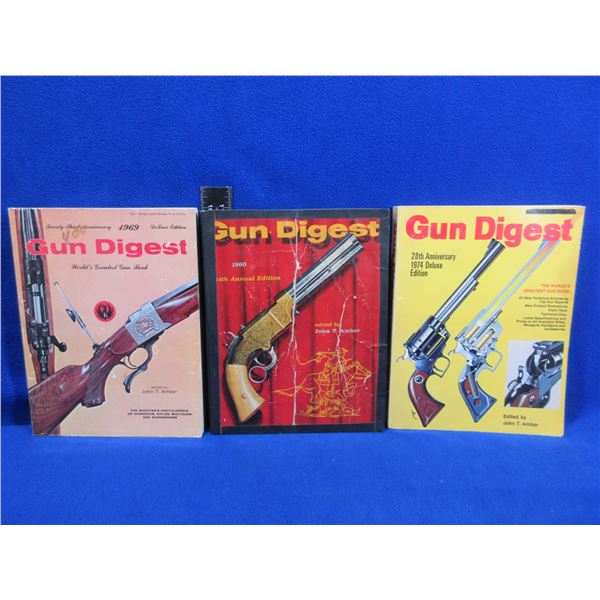 3 Vintage Gun Digest Books - 1960, 1969, 1974