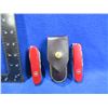 Image 1 : 2 Swiss Army Knives w/ 1 Leather Sheath - Victorinox Switzerland