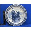 Image 1 : Delftware Blue & White Wall Hanging Plate 16 1/2" - Horse and Carriage