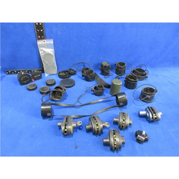 Lot of Misc. Lens Covers & 5 Trigger Locks (Only 2 Have Keys)