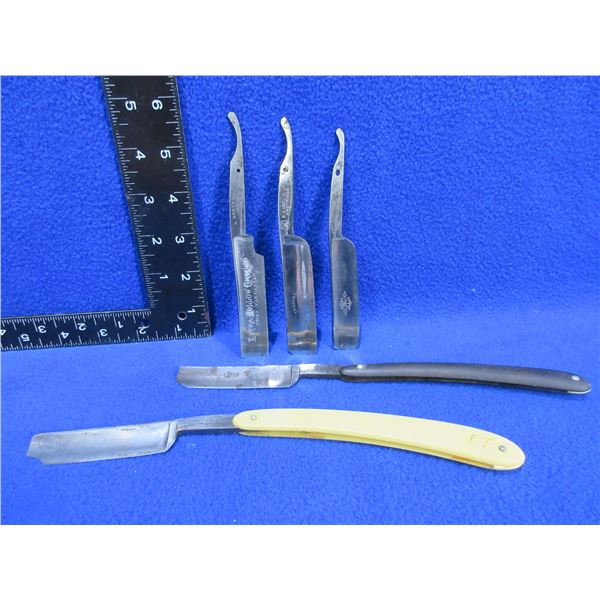 2 Vintage Straight Razors and 3 Blades