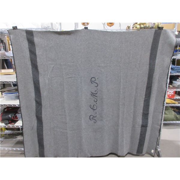 Vintage RCMP Wool Blanket - Approx. 67" x 75" - Made in 1962