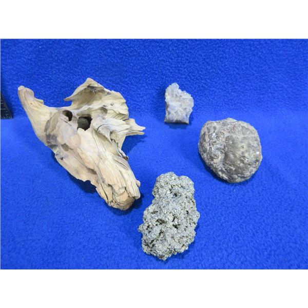 3 Collectible Rocks and a Piece of Driftwood