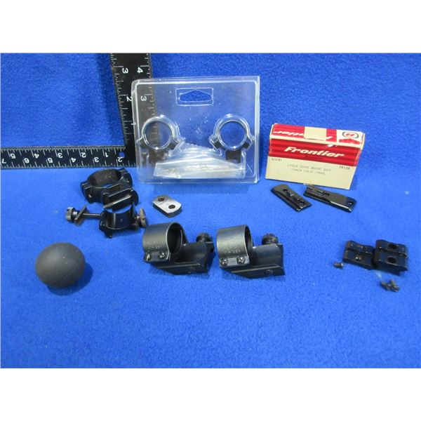 2 Pairs of Weaver 1" Rings & Misc. Bases, Rings & Parts