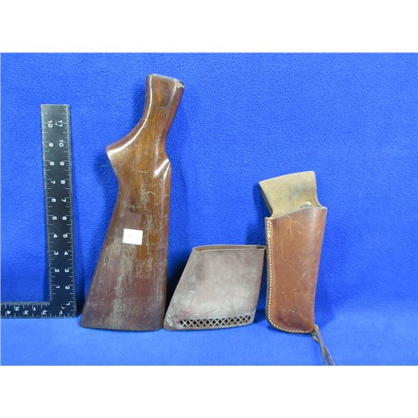 Leather RH Holster 95 Scout, Slip-On Recoil Pad & Shotgun Stock (Damaged)