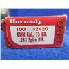 Image 2 : 6MM .243" 75gr Spire HP Hornady Bullets - Sealed Box of 100