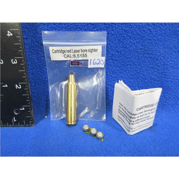 NEW - 6.5X55 Cartridge Red Laser Bore Sight with Batteries