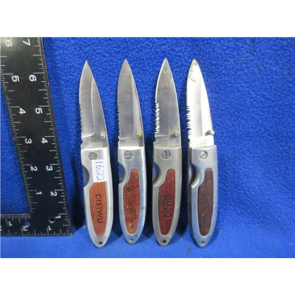4 Folding Blade Belt Clip Lock Knives