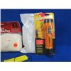 Image 2 : Lot of Misc. - 2 Flashlights, 2 Measuring Tapes, Elk Bag, Powder Bottle, Etc.