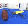Image 4 : Lot of Misc. - 2 Flashlights, 2 Measuring Tapes, Elk Bag, Powder Bottle, Etc.