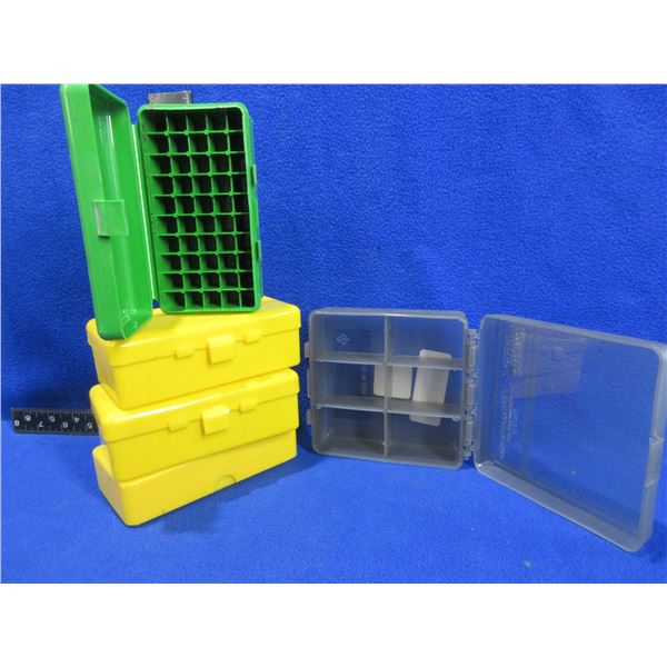 5 Empty MTM Ammo Boxes - 4 x 44/45 Mag Pistol, 1 x 10/22 Mag Case