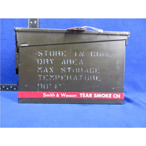 Empty Metal Ammo Box - 10" x 3 1/2" x 7" High