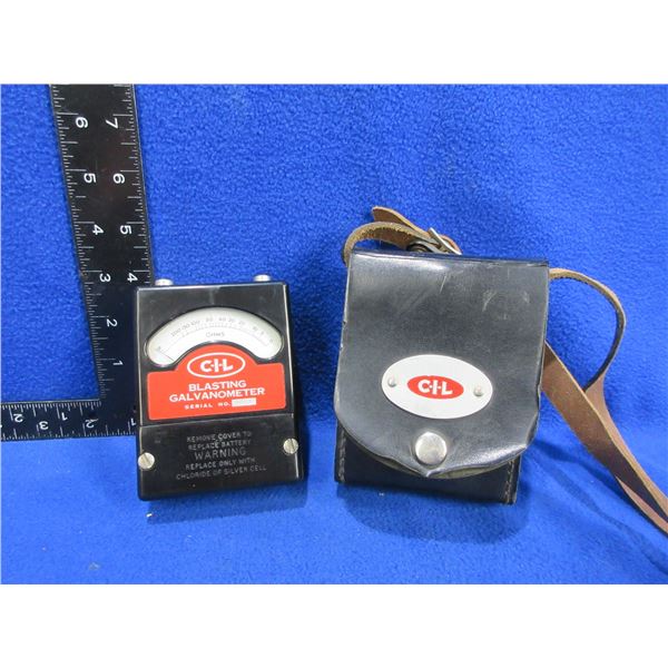 Vintage CIL Blasting Galvanometer with Leather Carry Case