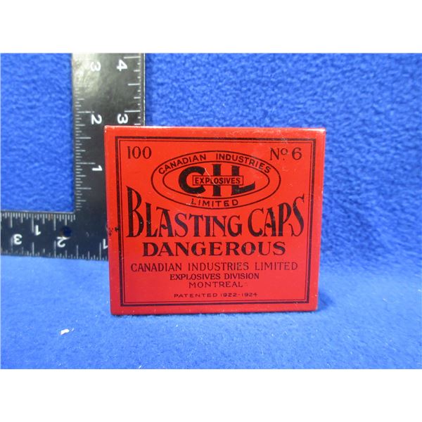 Vintage Cil No. 6 Blasting Caps Collector Tin
