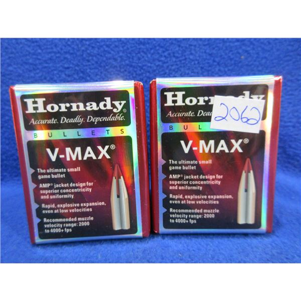 22 Cal. 40gr V-MAX Hornady Bullets - 2 Sealed Boxes of 100