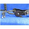 Image 2 : Vintage Pair of Rare Spurs with Heel Chain, Leather Straps & Jingle Bobs