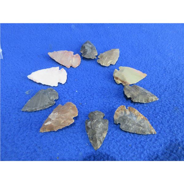 10 Arrowheads - Approx. 1" to 1 1/2" Length