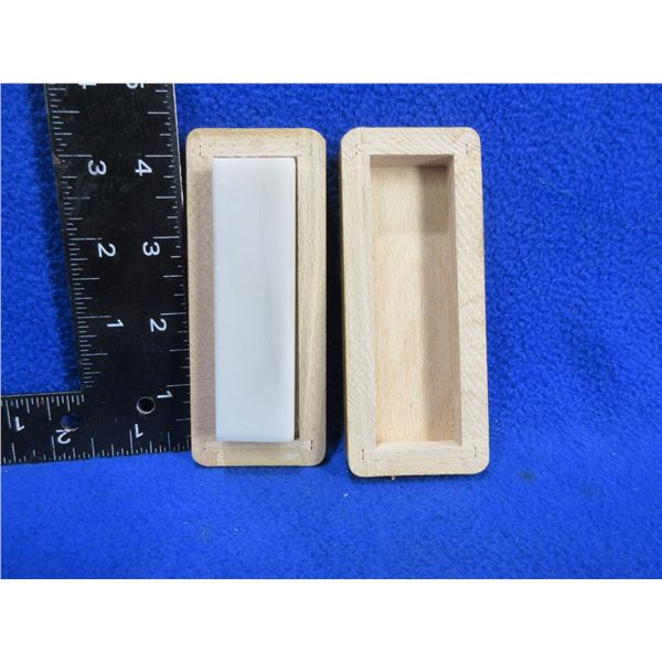 White Sharpening Stone in Wood Box