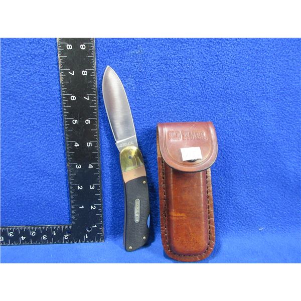 Schrade Old Timer 510T Folding Lock Blade Knife w/ Leather Sheath