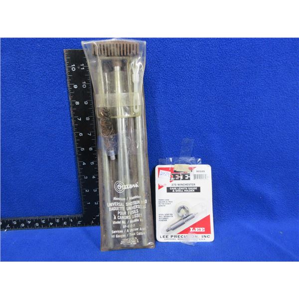 Lee 375 Win. Case Length Gauge & Shell Holder & Shotgun Cleaning Rod