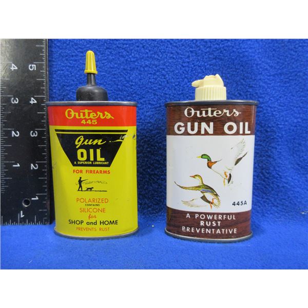 2 Vintage Outers Gun Oil Collector Tins - Empty