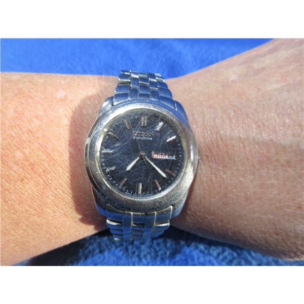 Citizen Eco-Drive Wrist Watch - Tested Working